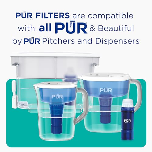 PUR Plus Water Filter Replacement for Pitchers & Dispensers, 6-Month Supply, 3 Count, Blue (PPF951K3)