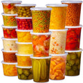 48 Pack Plastic Deli Containers with Lids (16, 32 oz 24 Each) - Food Storage Containers with Lids - Clear Disposable Meal Prep Containers, BPA Free, Stackable, Leakproof, Microwave and Freezer Safe