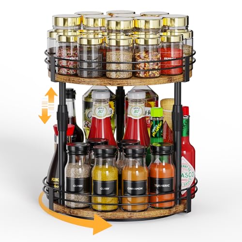 Across-Star Lazy-Susan-Organizer-Spice-Rack, Rotating Spice Organizer For Cabinet