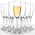 UMI UMIZILI Classic Champagne Flutes, Set of 12, 6 Oz Premium Stemmed Champagne Glasses, Sparkling Wine Glass, Crystal Clear