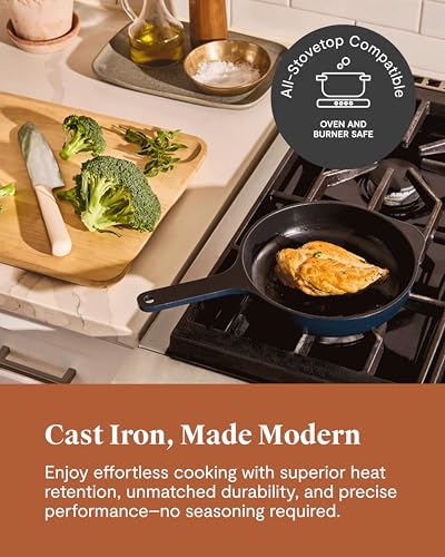 Caraway 8-Piece Enameled Cast Iron Set - 10.5” Skillet, Grill Pan, 3.5 qt Braiser Pan, 6.5 qt Dutch Oven with Lid and Organizers - Non-Toxic 3-Layer Enamel Coating - No Seasoning Required - Charcoal