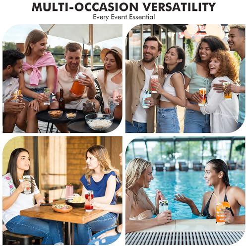 GLAZVIA Highball Glasses Set of 6,13oz Clear Drinking Glass Cups for Mixed Drink Cocktail, Beer, Mojito, Water and Juice, Thick Tall Crystal Glassware for Kitchen, Restaurant, Home Bar and Parties