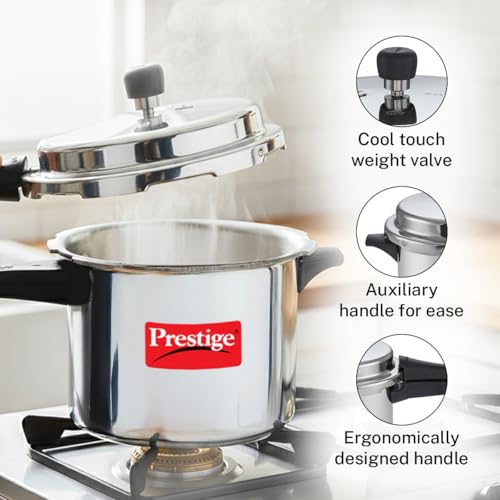 Prestige Popular Aluminium Pressure Cooker, 10 Liters