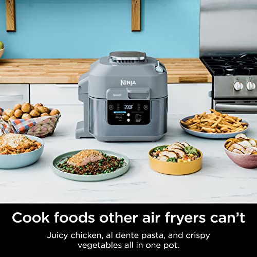 Ninja SF301 Speedi Rapid Cooker & Air Fryer, 6-Quart Capacity, 12-in-1 Functions to Steam, Bake, Roast, Sear, Sauté, Slow Cook, Sous Vide & More, 15-Minute Speedi Meals All In One Pot, Sea Salt Gray