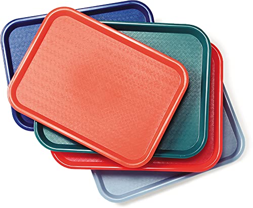Carlisle FoodService Products Café Cafeteria Tray, Fast Food Tray for Restaurant or Commercial Use, Polypropylene, 356 x 457 Mm, 1 Count, Black