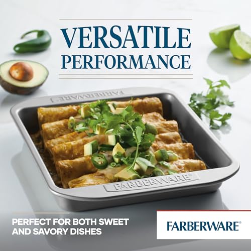 Farberware Nonstick Bakeware 9x9 Baking Pan, Square Cake Pan, Gray