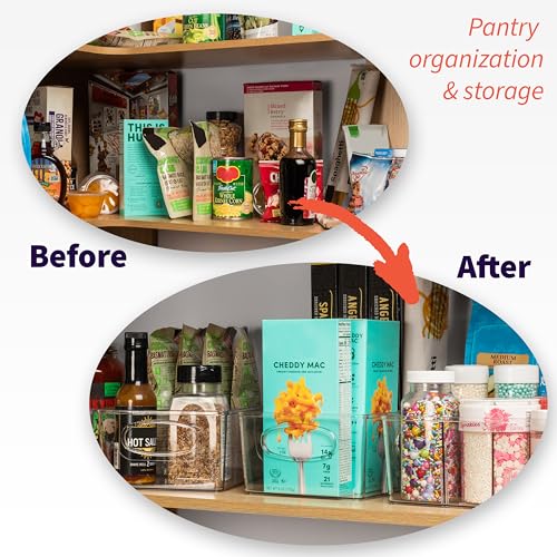ClearSpace Pantry Organizers and Storage, Cabinet & Kitchen Organizer and Storage - Fridge Organizer, Drawer Organizer and Snack Organizer - Refrigerator and Cupboard Shelf Organizer