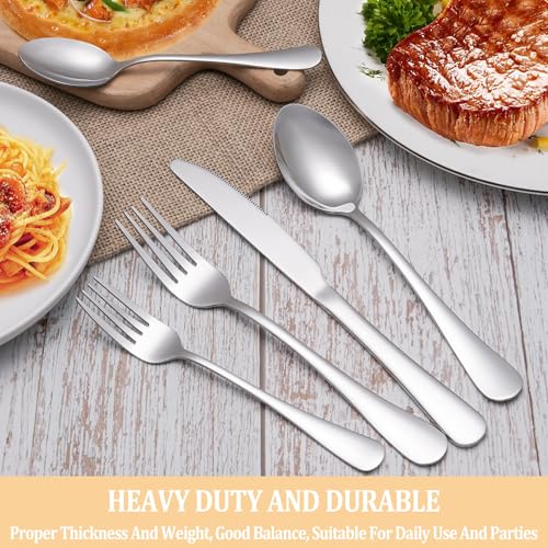 20 Piece Silverware Set Service for 4,Premium Stainless Steel Flatware Set,Mirror Polished Cutlery Utensil Set,Durable Home Kitchen Eating Tableware Set,Include Fork Knife Spoon Set,Dishwasher Safe