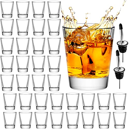 INFTYLE Shot Glasses 36 Pack, 2oz Clear Heavy Base Stackable, Bar Essential