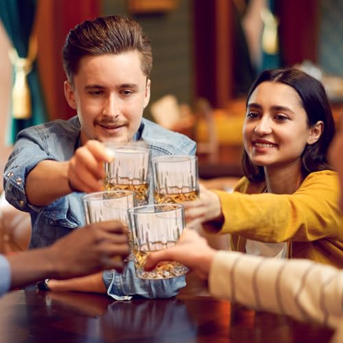 Ayearparty 24 Pcs Old Fashioned Whiskey Glasses Bulk 10 Oz Bourbon Glass Cocktail Rocks Glasses for Whiskey Bourbon Vodka Liquor and Cocktail Drinks Gift for Father
