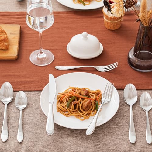 KINGSTONE 40-Piece Silverware Set for 8,18/10 Premium Stainless Steel Flatware Set, for Home, Restaurant, Wedding and Party Use, Mirror-Polished Cutlery Set, Dishwasher Safe