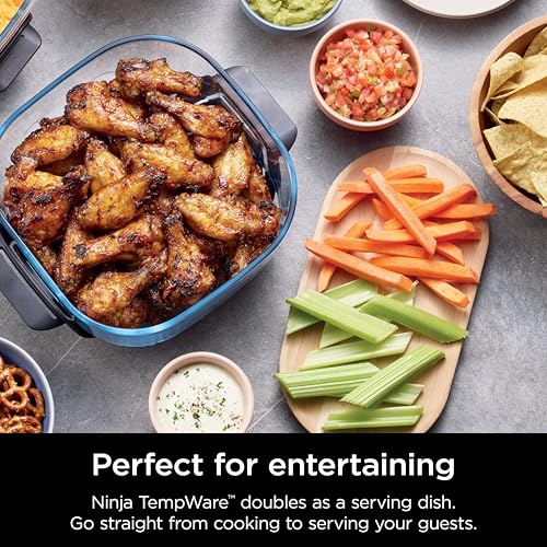 Ninja 4-QT CleanCrisp™ Glassware Container with Storage lid, Compatible with Ninja Crispi FN101 & AS101 Series, Microwave, Freezer & Dishwasher Safe, PFAS & PTFE Free Glass, XSKSFN4QT