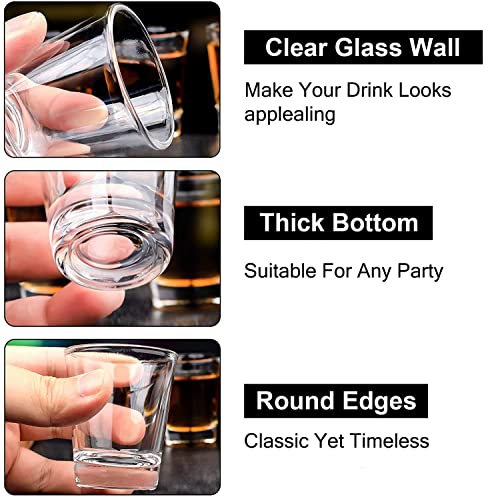 INFTYLE Shot Glasses 36 Pack, 2oz Clear Heavy Base Stackable, Bar Essential