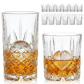 Moretoes Crystal Whisky Drinking Glasses Set of 12, Glass Cups, Mixed Glassware Set, 12 Oz Highball Glasses & 11 Oz Old Fashioned Glasses, Great for Cocktail and Other Beverages