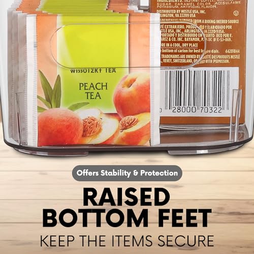 Clear Plastic Storage Bins for Kitchen Organization or Pantry Organizers and Storage, Freezer Fridge Organizer Storage Containers Bin for Organizing Refrigerator Medicine Closet Cabinet Organizers