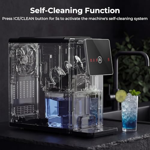 Antarctic Star Nugget Ice Maker Countertop, 33 Lbs/24H, Automatic Ice Dispenser, Self-Cleaning Portable Ice Machine, 1.8L Water Tank, Touch Screen & Auto Ice Drop, for Home/Office/Kitchen