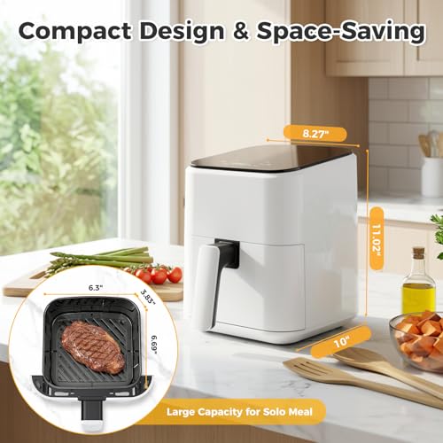 DUMOS 3 Qt Air Fryer, Compact Digital Airfryer with Auto Shut-Off, Fast Cooking for Quick Easy Meals, Space Saving Mini Air Fryer for Small Kitchens, Apartments & Singles