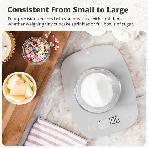 Greater Goods Food Scale – Digital Kitchen Scale, 1g Precision, Easy-Tare & Quick Conversion, Slim Compact Design, Durable & Portable | Ideal for Cooking, Baking & Meal Prep (Ash Gray)