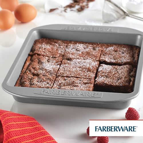 Farberware Nonstick Bakeware 9x9 Baking Pan, Square Cake Pan, Gray