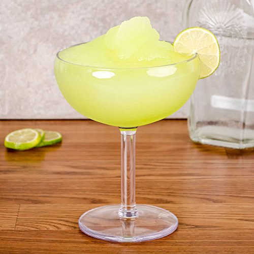 G.E.T. SW-1405-1-SAN-CL-EC Heavy-Duty Shatterproof Plastic Margarita Glasses, BPA Free, 12 Ounce (Set of 4)