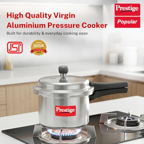 Prestige PRP3 Pressure Cooker, 3 Liter, Silver, Aluminum