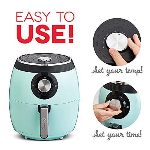 Dash Deluxe Air Fryer - Adjustable Temperature Control & Auto Shut-Off Feature - AirCrisp® Technology - Spacious Nonstick Basket - 1700 Watt - 6 Quarts - Aqua