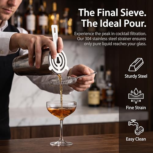 WUWEOT 9 Pack Cocktail Strainer, 6" Professional Stainless Steel Bar Strainer, Silver