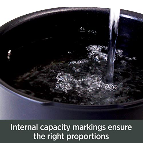 All-Clad HA1 Hard Anodized Nonstick Stockpot, Multi-Pot with Strainer 6 Quart Oven Broiler Safe 500F Strainer, Pasta Strainer with Handle, Pots and Pans Black