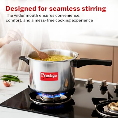 Prestige Popular Aluminum Pressure Cooker, 5 L, Silver