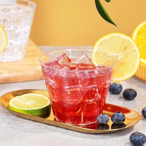 BYSNOW 300 Pack 9 oz Clear Disposable Plastic Cups, Clear Plastic Cups Tumblers Cocktail Glasses, Disposable For Holiday, Wedding, Party
