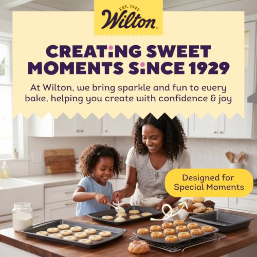 Wilton Gold Non-Stick Bakeware Mini Loaf - Baking Pan for Mini Banana Breads, Cakes & More - Made Without PFAS - Offers Even Heat Distribution & Hassle-Free Cleaning - 15 x 10 x 1.6 Inch, 8 Cavity