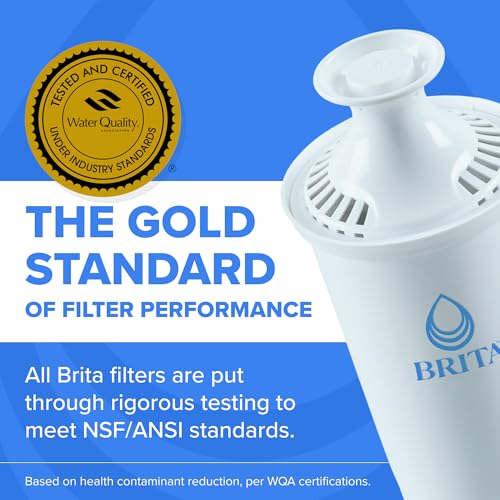 Brita Extra-Large 27-Cup Water Dispenser with BritaPlus Filter, WQA NSF/ANSI Certified, Reduces 2X Contaminants vs. Standard, Reduces Chlorine, Zinc, Copper, Mercury & More, 1 Filter Included, Black