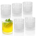 JPPSUJJ Cocktail Glasses 10 oz Hobnail Drinking Glasses Set of 6, Vintage Glassware, Textured Glass Cups Bubble Glasses Water Glasses Old Fashion Jupiter Glasses Set, clear