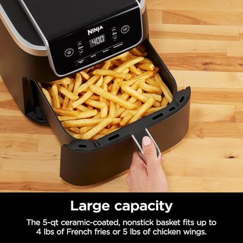 Ninja AF141 Air Fryer Pro 4in1 5QT Air Crisp Technology Nonstick Basket (Renewed) Bundle with 2 YR CPS Enhanced Protection Pack