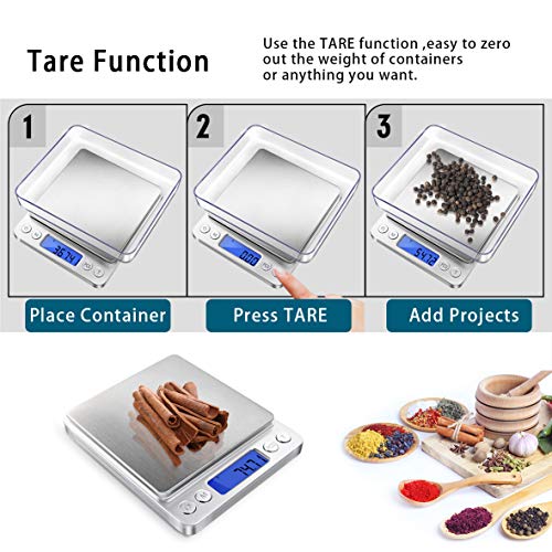 Fuzion Digital Gram Scale .01 Gram Accuracy, 500g Small Jewelry Scale, Mini Kitchen Food Scale for Herb, Powder, Gold, Coin - Weight Gram and Oz