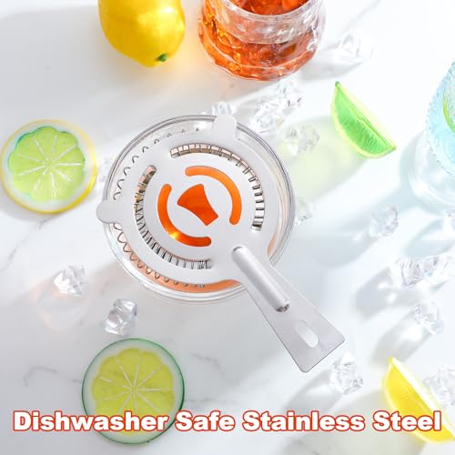 Afcabakila 16 Pcs Bar Bartender Strainer, 2 Prong Cocktail Strainer Bulk, Stainless Steel Drink Cocktail Strainers, Silver Shaker Ice Bar Shelf or Bartenders Mixologists Drinking Water Filtering