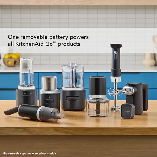 KitchenAid Go Cordless Hand Blender with Accessories - battery sold separately, KHBRV05, Black Matte