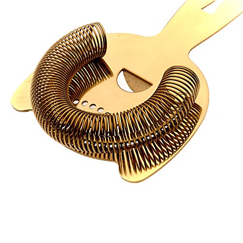 Barfly Heavy Duty Spring Bar Strainer, Gold Plated