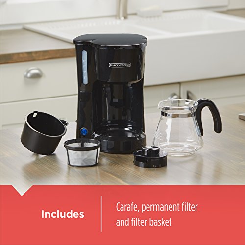 BLACK+DECKER CM0700BZ 4-in-1 5-Cup Coffee Station Coffeemaker, Black