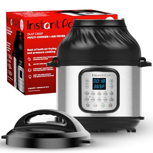 Instant Pot Duo Crisp 11-in-1 Air Fryer and Electric Pressure Cooker Combo with Multicooker Lids that Fries