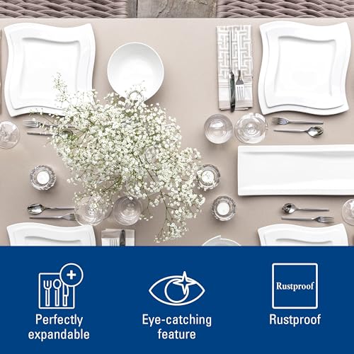 Villeroy & Boch NewWave Collection 20-Piece Flatware Set, Service for 4, 18/10 Stainless Steel Utensils, Dishwasher Safe