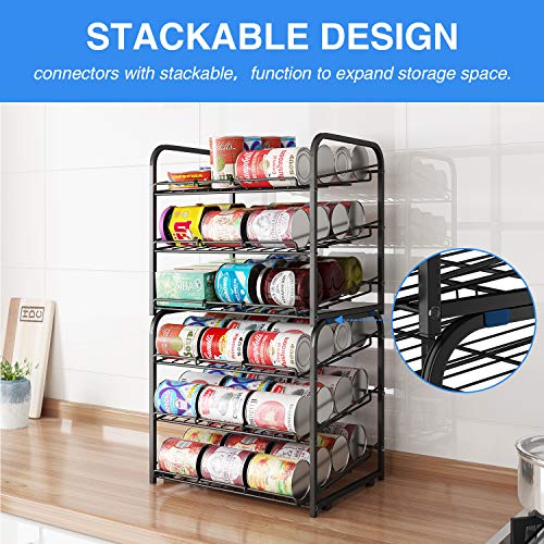 AIYAKA Can Rack Organizer, 3 Tier Stackable Can Storage Dispenser,for Food Storage, Kitchen or Pantry, Storage for 36 Cans, Black