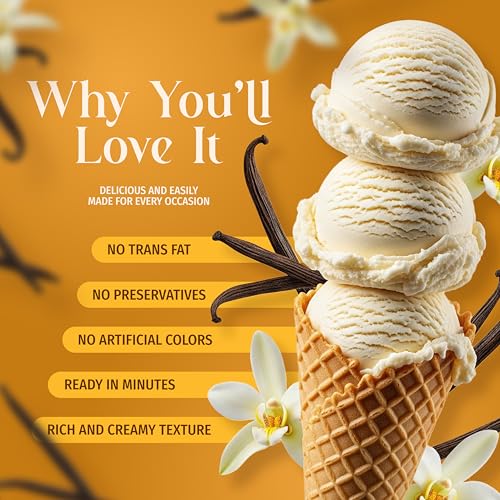Triple Scoop - Premium Ice Cream Mix For Ice Cream Maker. Simple, Easy, Delicious. From Gourmet Mix To Maker in 5 Minutes, Makes 2 Creamy Qrts, Made in USA (1 Pack) (Vanilla)