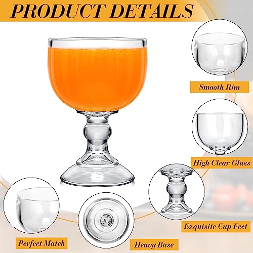 Tanlade 8 Pack 21.5 oz Margarita Schooner Glasses Bulk Extra Large Claw Shaped Shrimp Glasses Big Goblet Style Schooner for Cocktail, Coronaritas, Margaritas