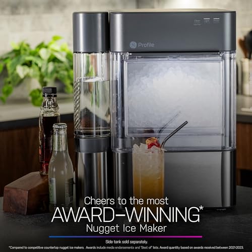 GE Profile Opal 2.0 | Countertop Nugget Ice Maker | Ice Machine with WiFi Connectivity | Smart Home Kitchen Essentials | Black Stainless