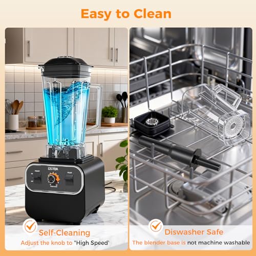 OSTBA 1600W Commercial Professional Blender for Kitchen, Heavy Duty Countertop Smoothie Blender, 68oz Large Capacity, 10-Speed Control, 6-Leaf Blades for Ice Crushing & Frozen Fruit, BPA-Free