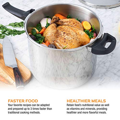 Zavor DUO 8-pc Pressure Canning Set - Pressure Cooker 10 Quart w/Complete Pressure Cooker Canning Kit, including Wide Mouth Canning Funnel, Canning Rack & 5 other Essential Canning Tools