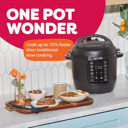 Instant Pot 6QT RIO 7-in-1 Multi-Cooker, Pressure Cooker, Slow cook, Sauté, Steam, Rice Maker, Yogurt, & Warmer, Black, 6 Quarts