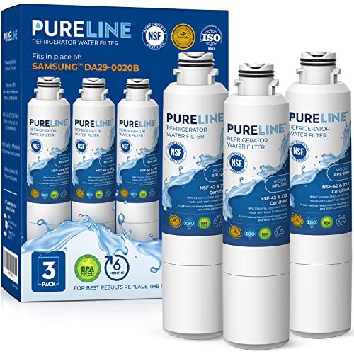 Pureline DA29-00020B Water Filter Replacement for Samsung® DA29-00020A/B, HAF-CIN/EXP, HAF-CIN, Kenmore 46-9101, 469101, 9101 Refrigerator Water Filter (3 Pack)
