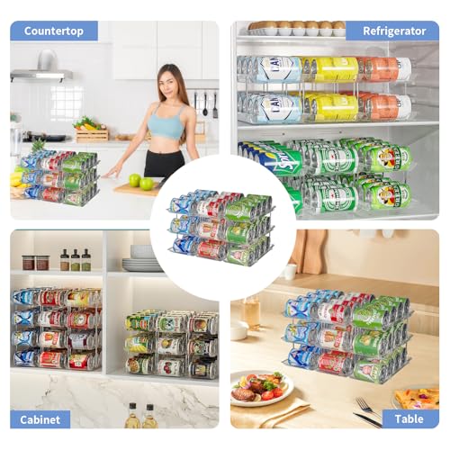 Jsyrjing Can Organizer for Pantry, 3-Tier Stackable Can Dispenser Rack